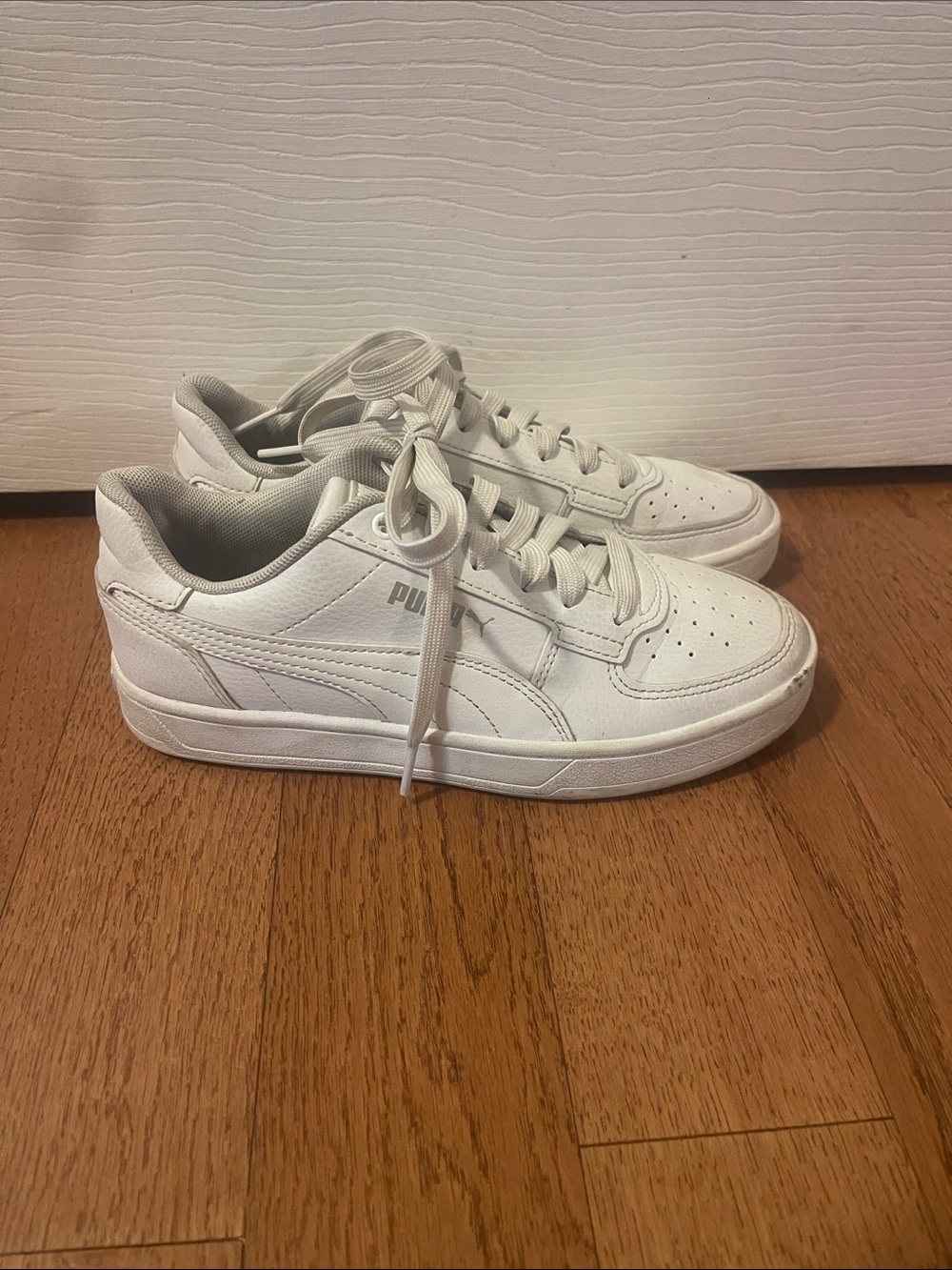Puma White Low-Top Leather Sneakers